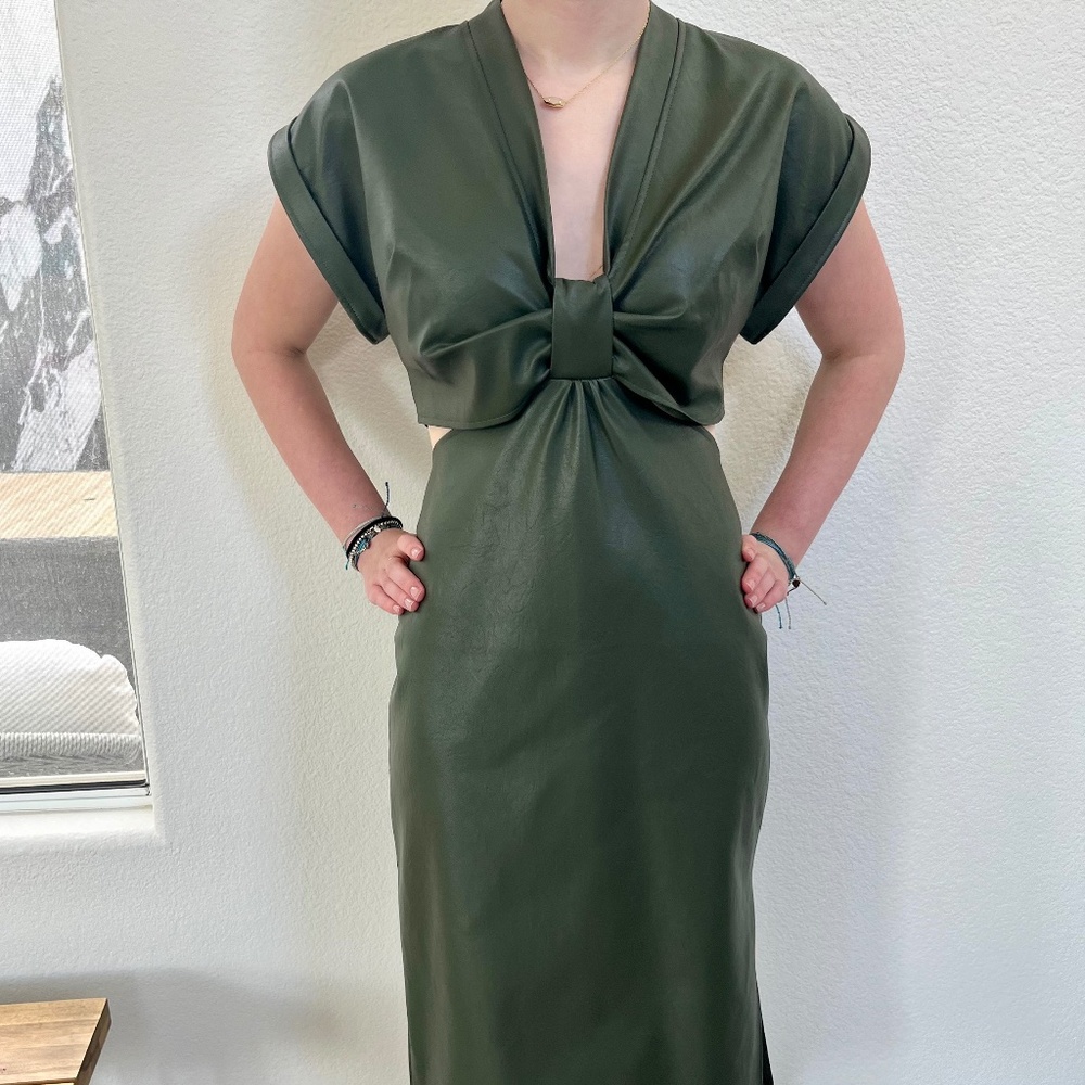 NWT Eva Franco Faux Leather Cutout Dress from Anthropology Size 10